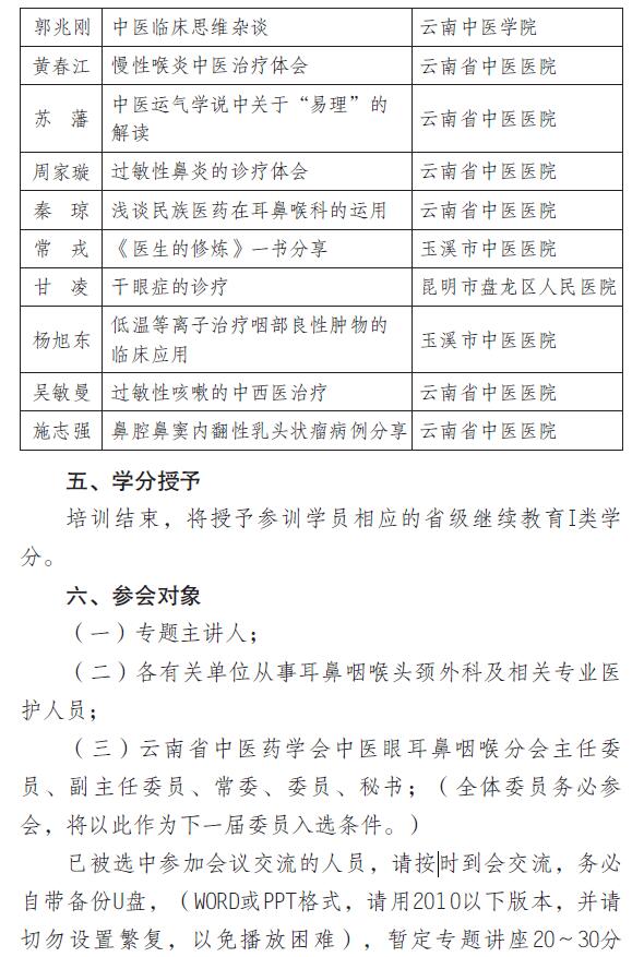 关于举办云南省中医药学会中医眼耳鼻咽喉专业委员会2017年学术年会的通知(图3)